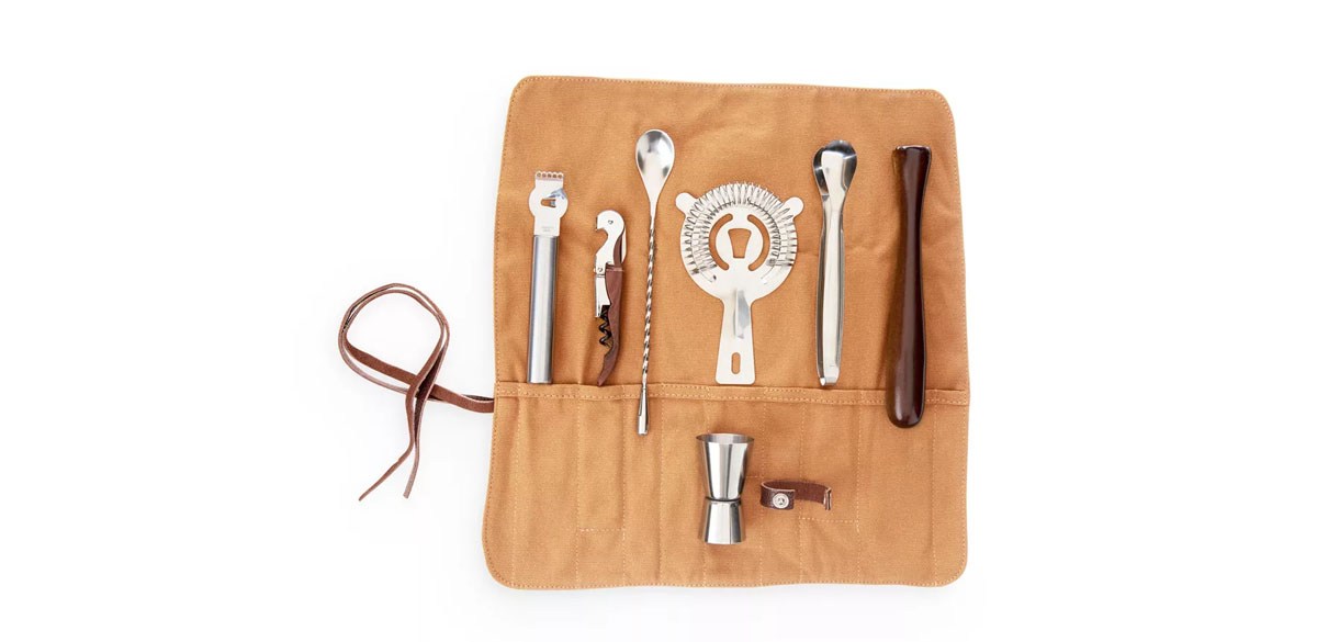 Foster &amp; Rye Canvas Travel Bartender Kit