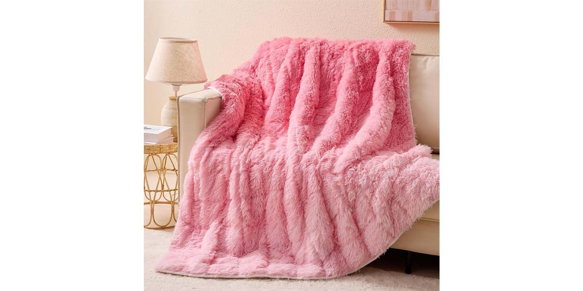 yescool Faux Fur Weighted Blanket for Adults