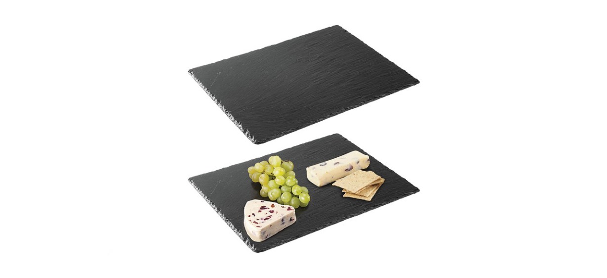 best mDesign Slate Stone Gourmet Serving Platter