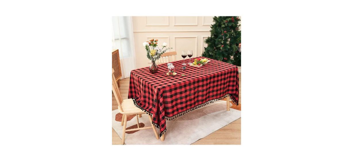Best Midsummer Breeze Buffalo Plaid Rectangular Tablecloth