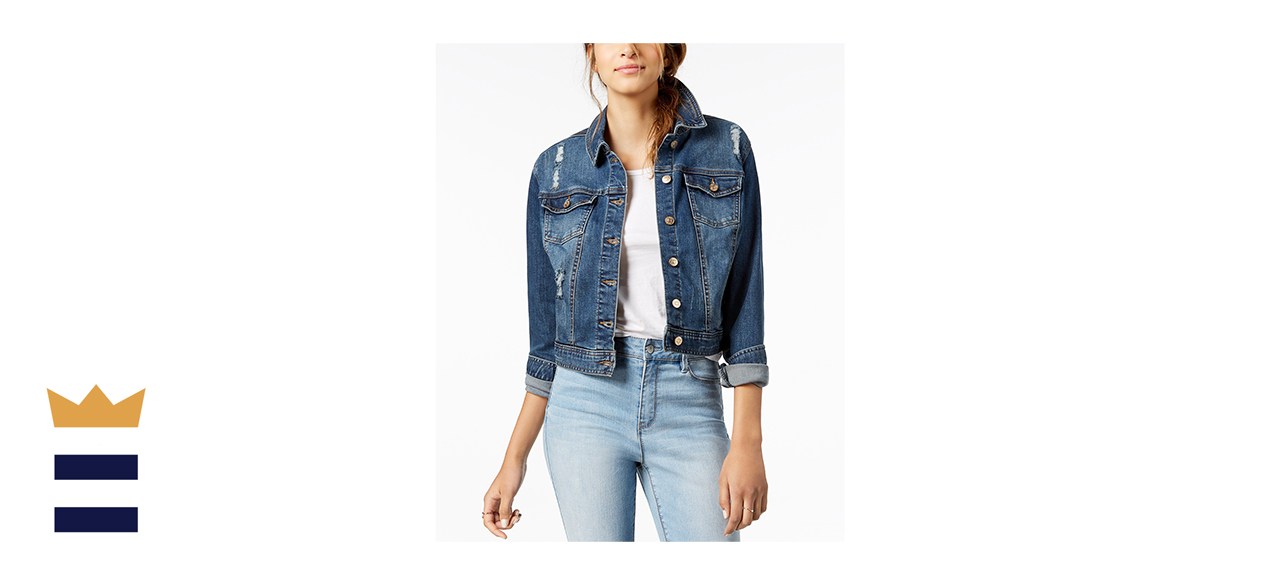 black ripped jean jacket men