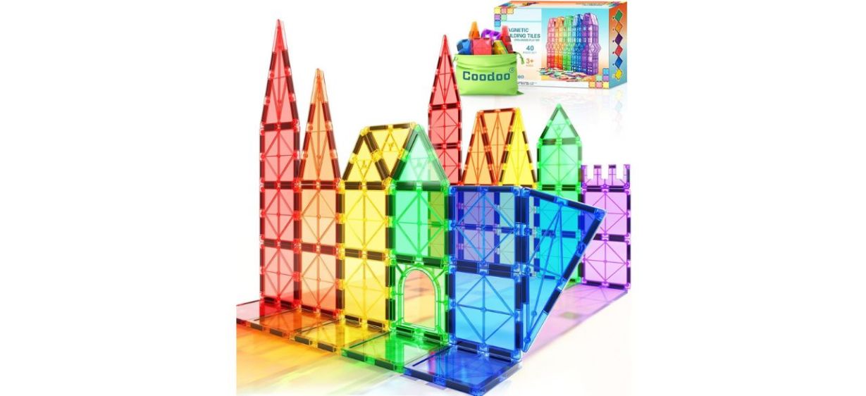 Coodoo Magnetic Tiles Kids Toys on white back  Coodoo Magnetic Tiles Kids Toys on white back