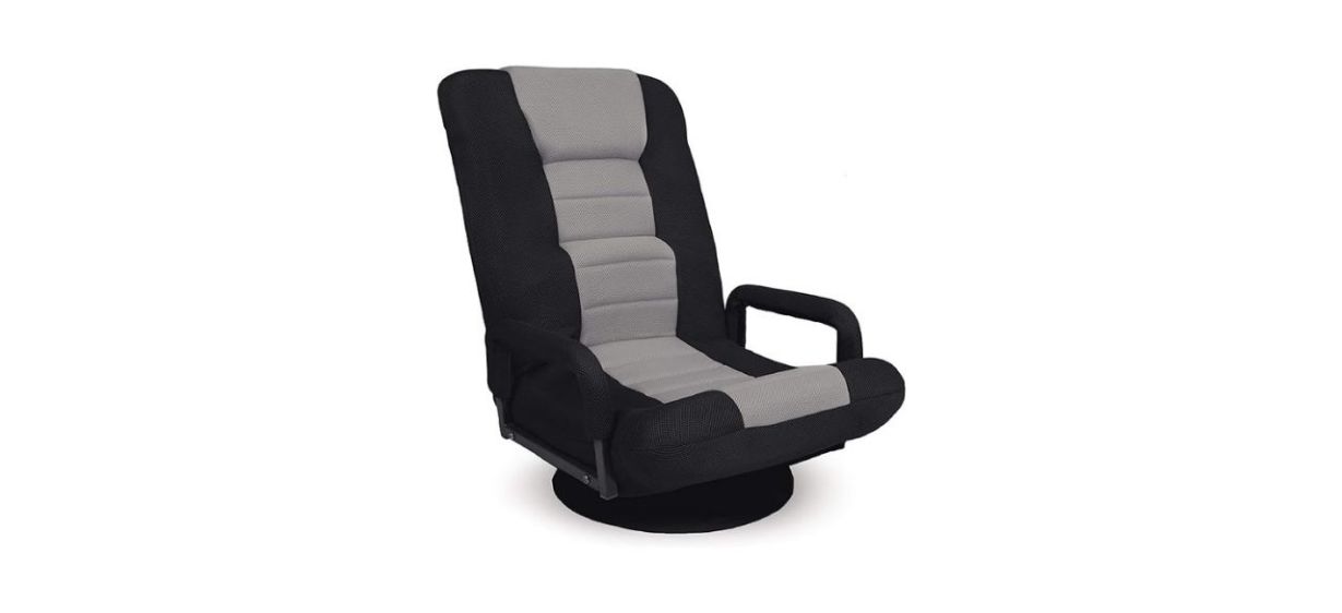 Best Choice Products Swivel Gaming Chair, black and gray, on white background