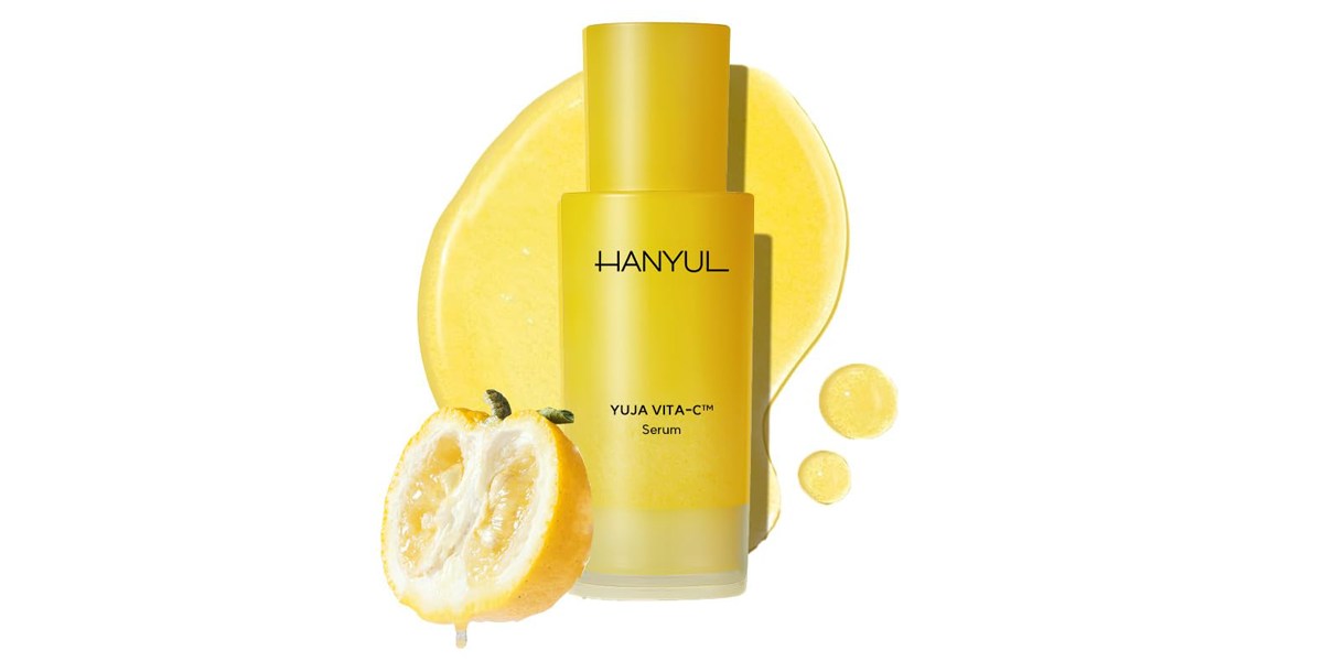 Yellow Hanyul bottle on white background