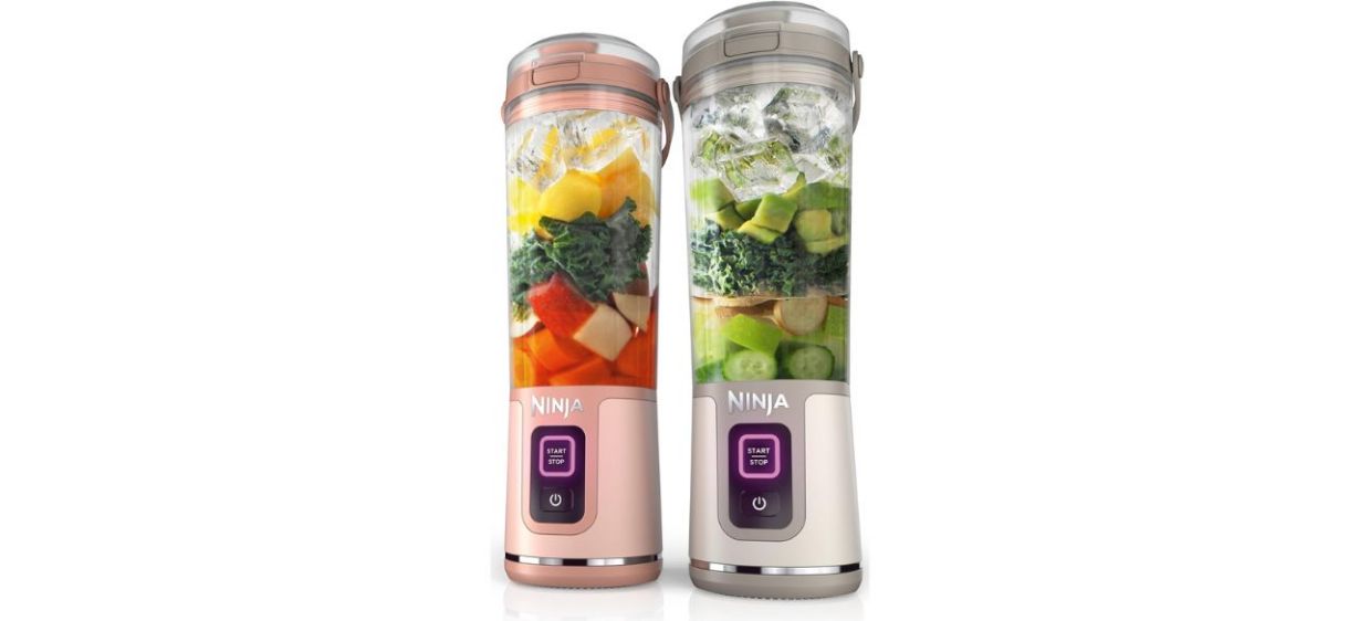 Ninja BC155PS Blast Two-Pack Portable Blender on white back Ninja BC155PS Blast Two-Pack Portable Blender on white back
