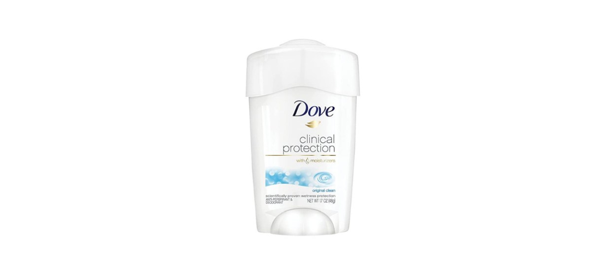 Dove Clinical Protection Antiperspirant Deodorant For Sweat and Odor Protection Original Clean Antiperspirant For Women Made With 1/4 Moisturizers 1.7 oz