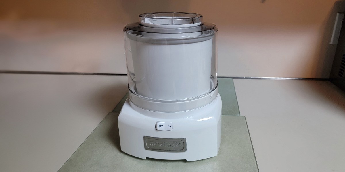 Cuisinart ICE021 Ice Cream, Frozen Yogurt and Sorbet Maker on kitchen counter