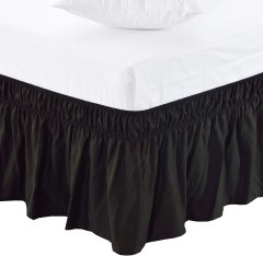 MeiLa Three Fabric Wrap Around Elastic Solid Bed Skirt