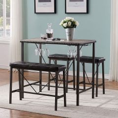 O & K Furniture Bar Table and Chairs Set