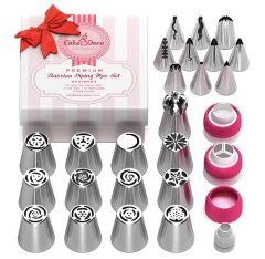 Cake&Deco Premium Russian Piping Tips Cake Decorating Complete Set