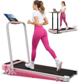 WELLFIT Walking Pad with 10% Incline and Handle Bar