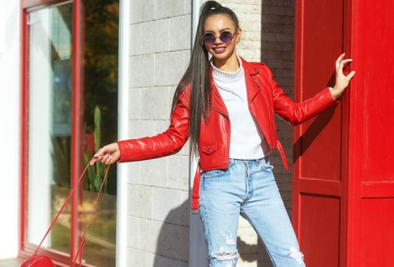 Best red leather jacket