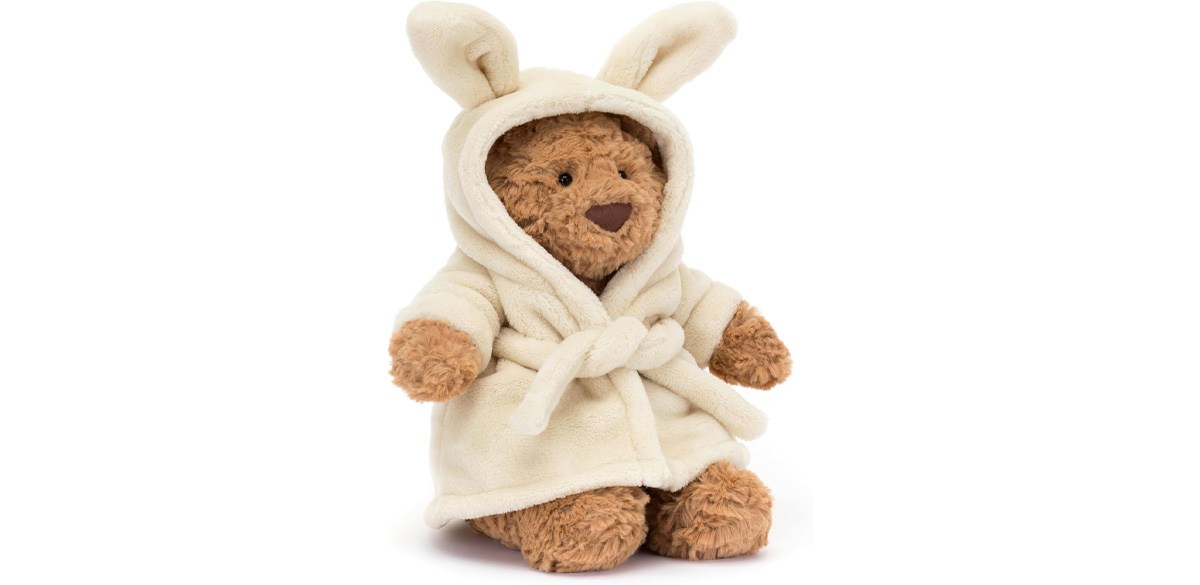 Jellycat Bartholomew Bear with Bathrobe Stuffed Animal