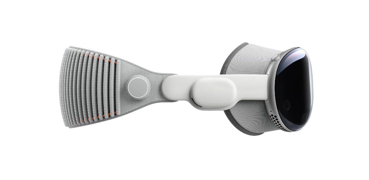 Apple Vision Pro AR/VR headset on white background