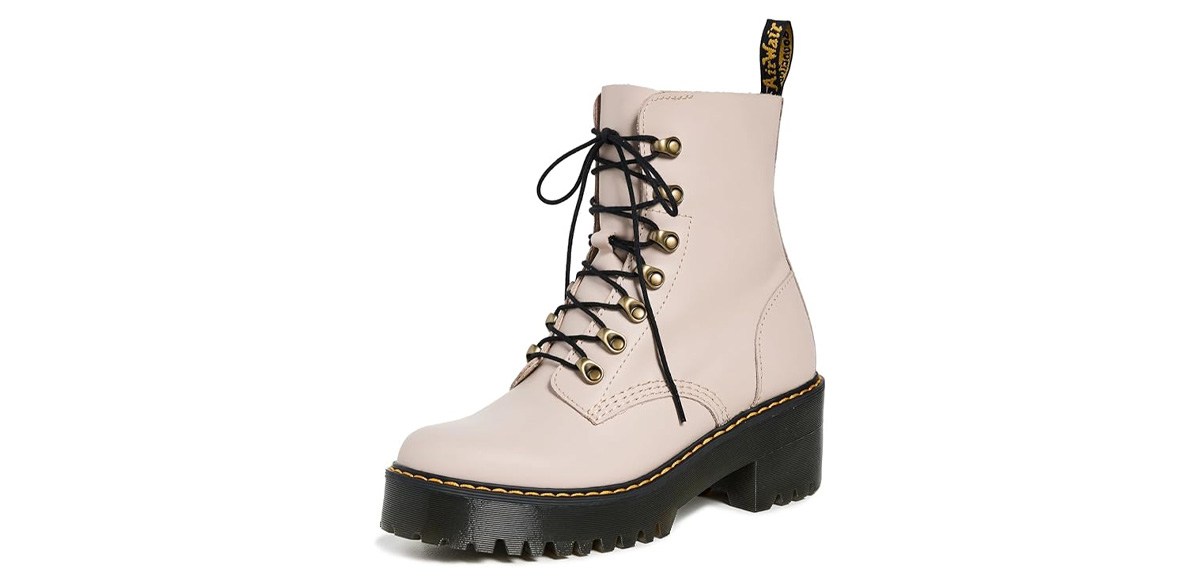 Dr. Martens Women's Leona Leather Heeled Boot Fashion