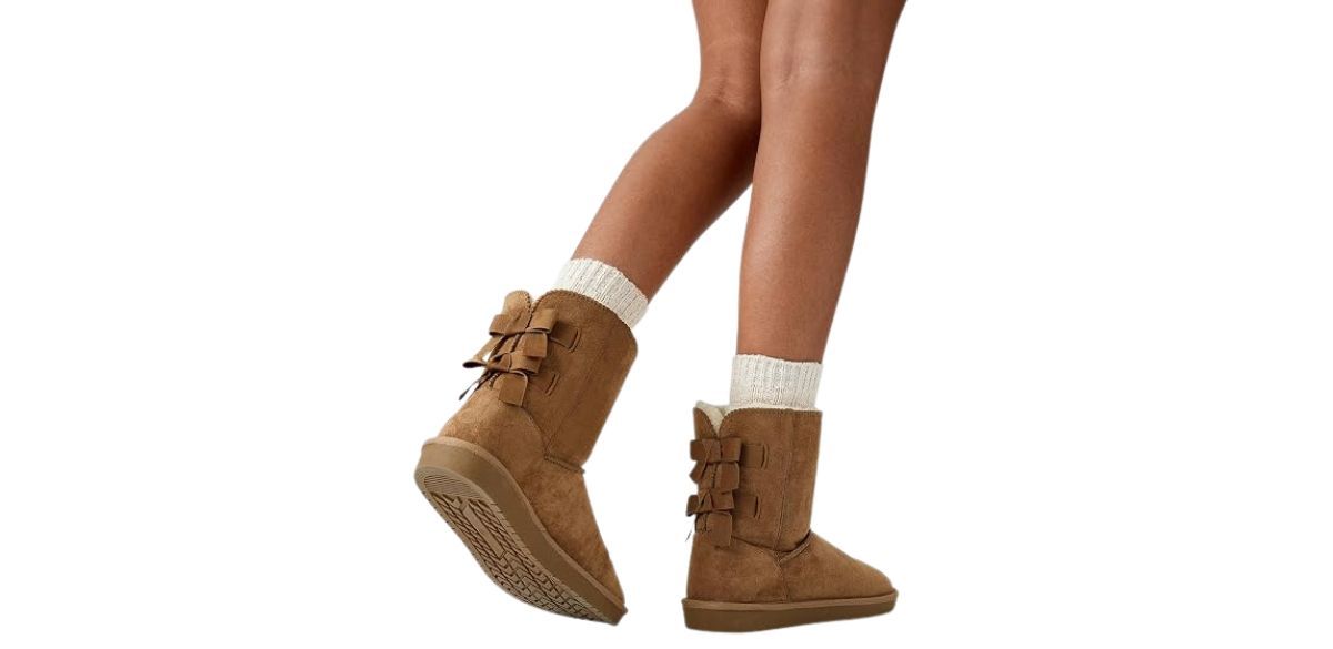 BlackTwig Women's Mid Calf Suede Winter Snow Boots