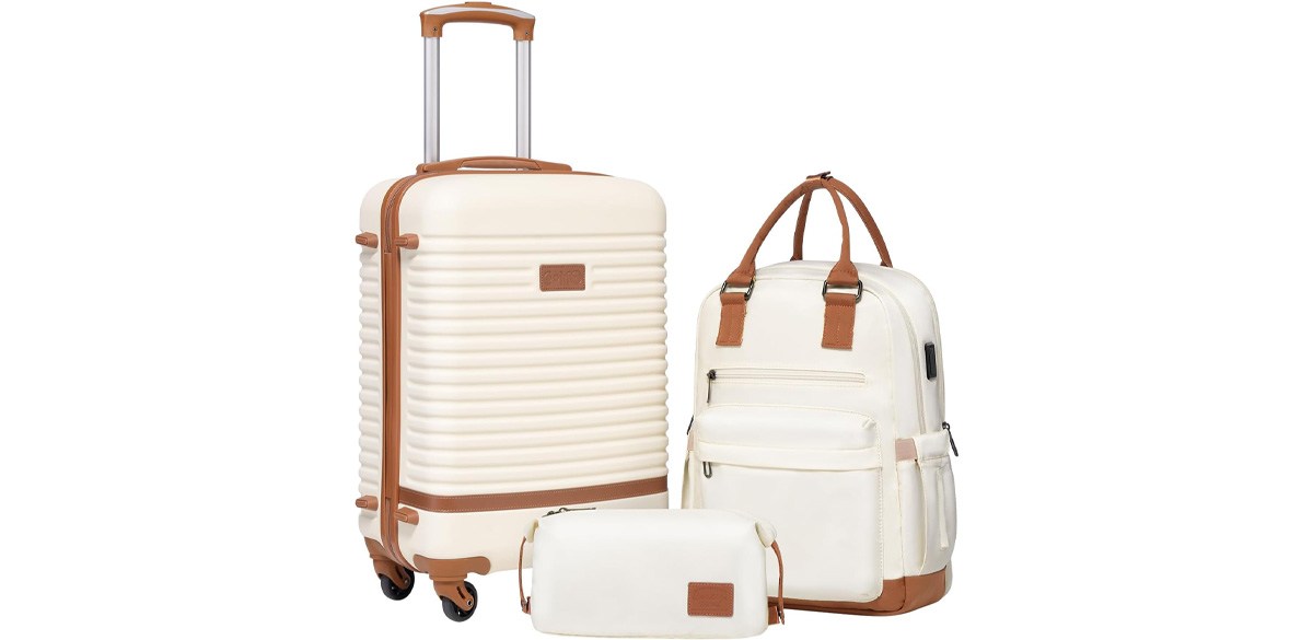 Coolife Three-Piece Carry-On Luggage Set