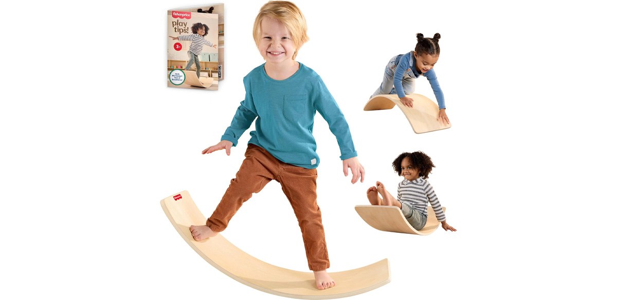 Fisher-Price Wood Montessori Toy Rockin' Balance Board