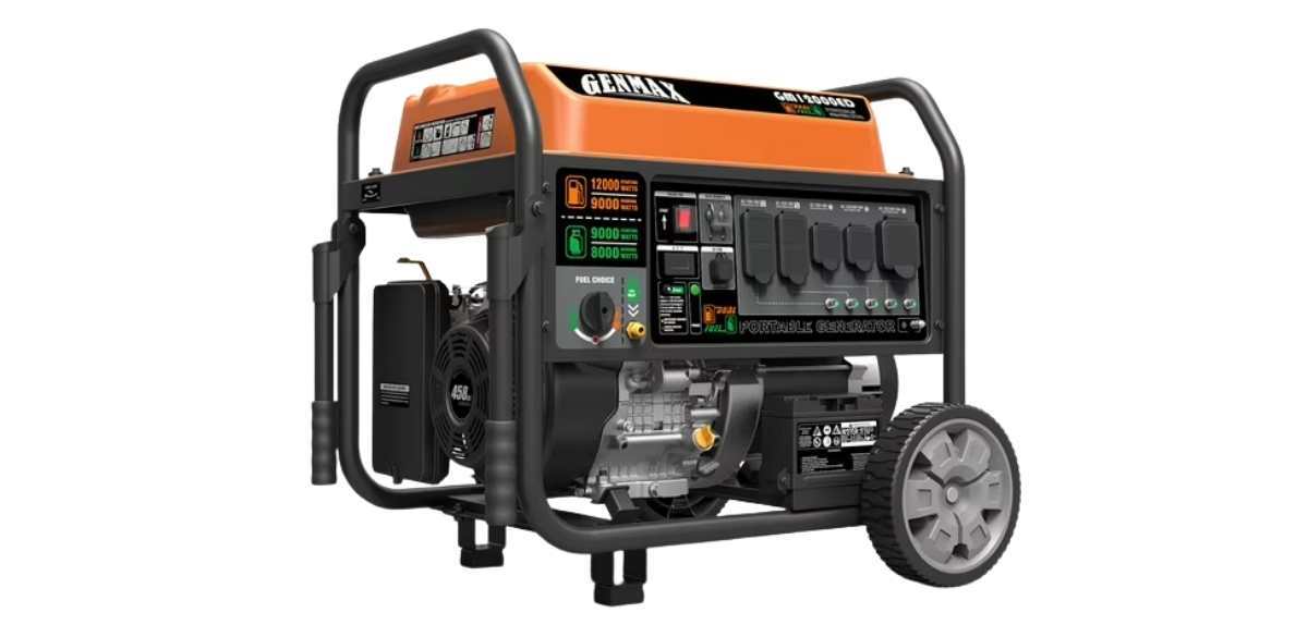 Genmax 12000/9000-Watt Dual Fuel Portable Generator