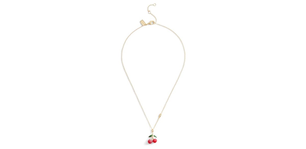 COACH Women's Signature Cherry Pendant Necklace