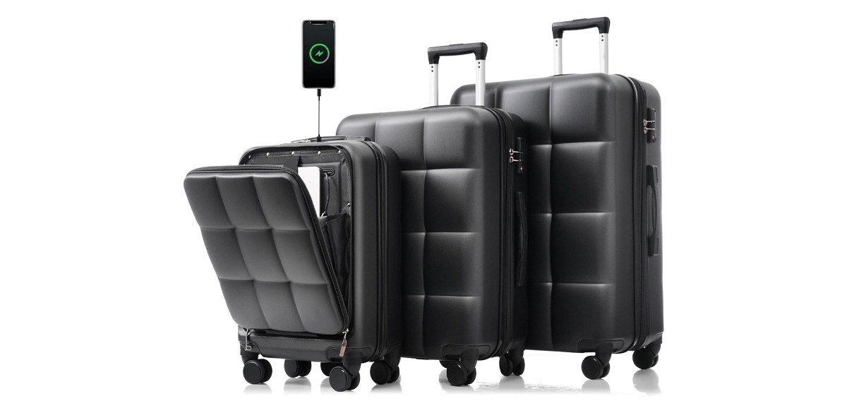 Merax Front-Opening Set with ABS Hardshell with Cup Holder