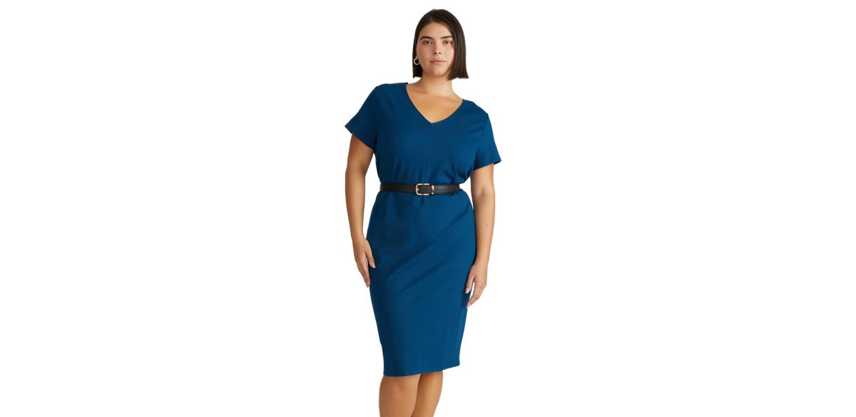 Universal Standard Executive V Neck Ponte Dress