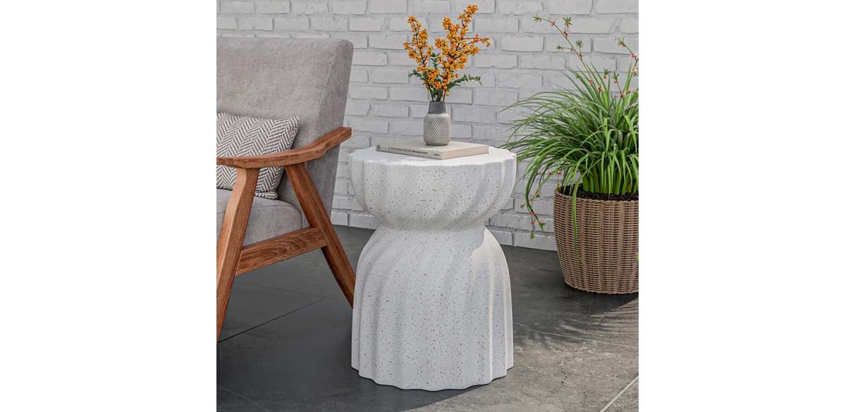 Wade Logan Canham Round Concrete Outdoor Side Table
