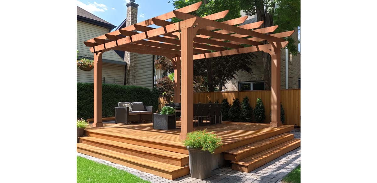 VEIKOUS 12'x10' Cedar Wood Pergola