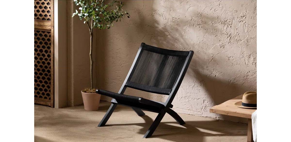 South Shore Agave Teak Outdoor Armless Lounge Chair