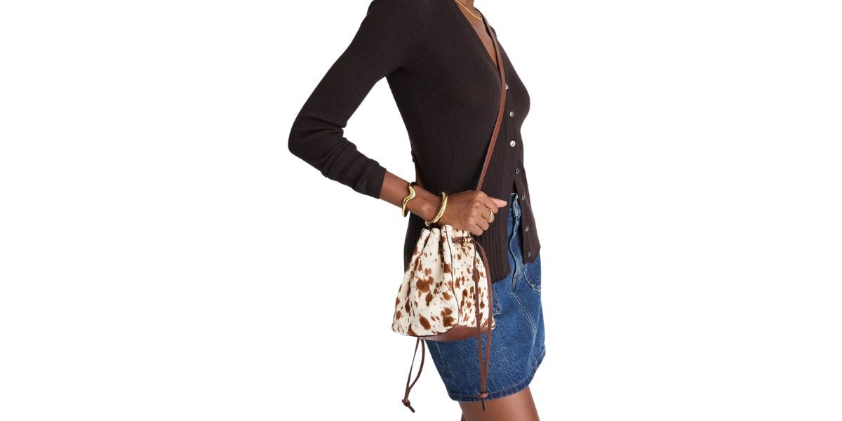 The Mini Genuine Calf Hair Crossbody Bucket Bag
