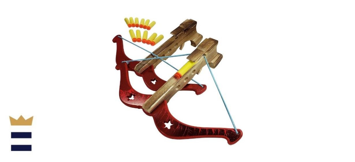 Adventure Awaits 2-Pack Handmade Wood Toy Crossbow Set
