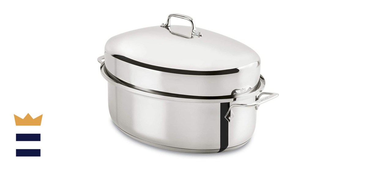 All-Clad E7879664 Stainless Steel Covered Oval Roaster
