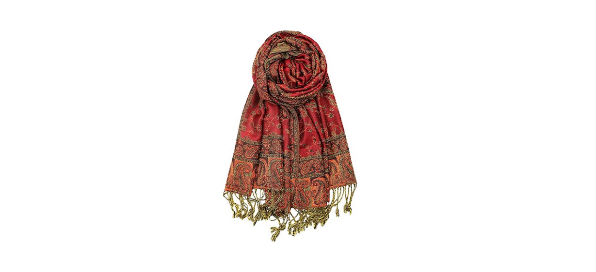 Best Achillea Soft Silky Reversible Paisley Pashmina Shawl