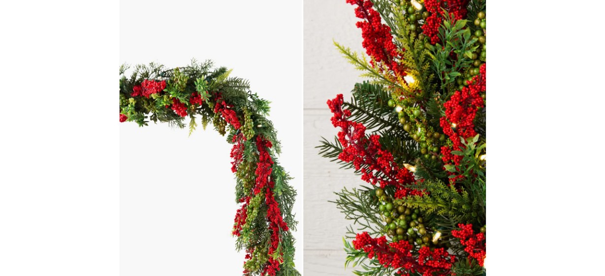 Balsam Hill Outdoor Pre-Lit Berry Burst Garland
