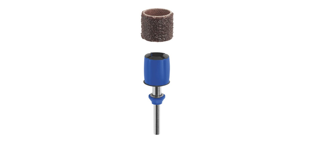 A Dremel sanding band and mandrel
