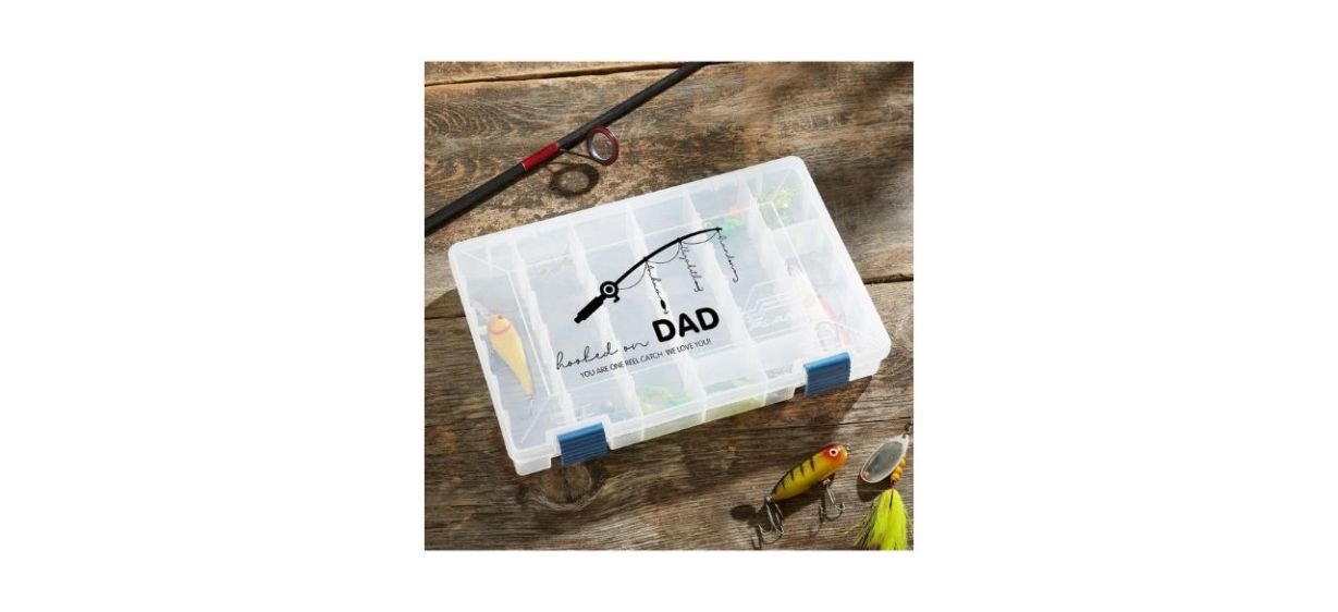  PersonalizationMall Hooked On Dad Personalized Tackle Fishing Box