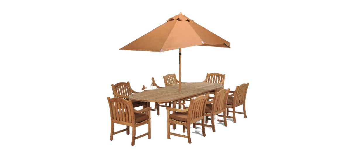 Best Bristol Outdoor Teak 9-Piece Dining Set