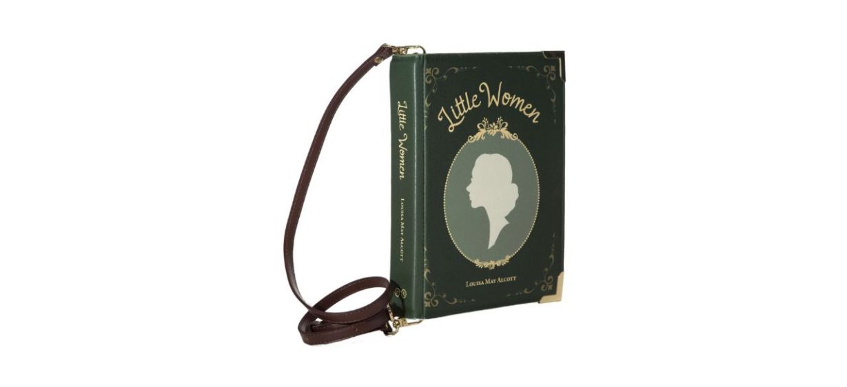 WellReadCompany Little Women, Book Purse, green, with brown strap