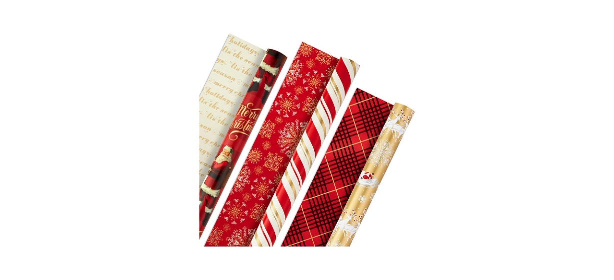 Best Hallmark Christmas Reversible Wrapping Paper Bundle