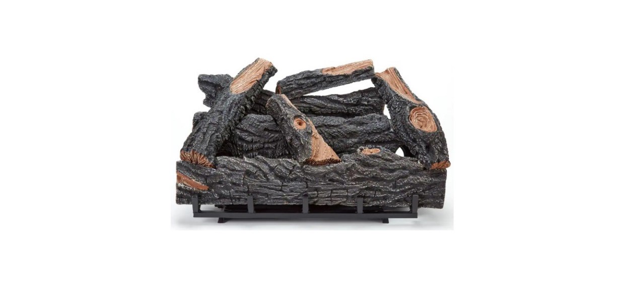 Best HearthSense Thermostat-Controlled Country Oak Gas Log Set-2