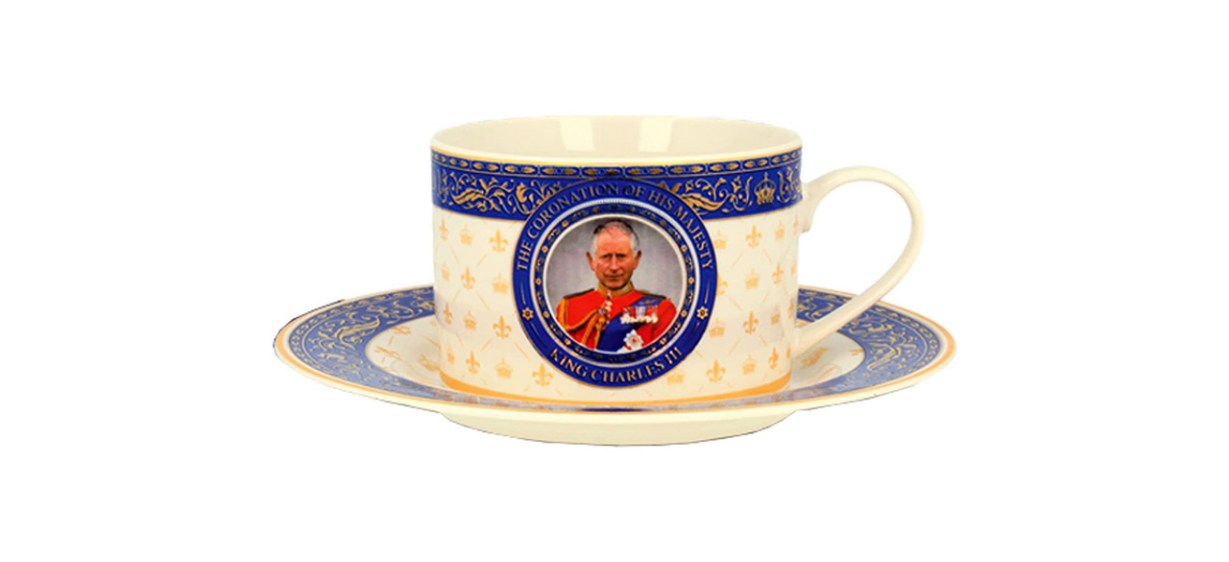Best King Charles III Coronation Lippy Cup and Saucer Set Best King Charles III Coronation Lippy Cup and Saucer Set