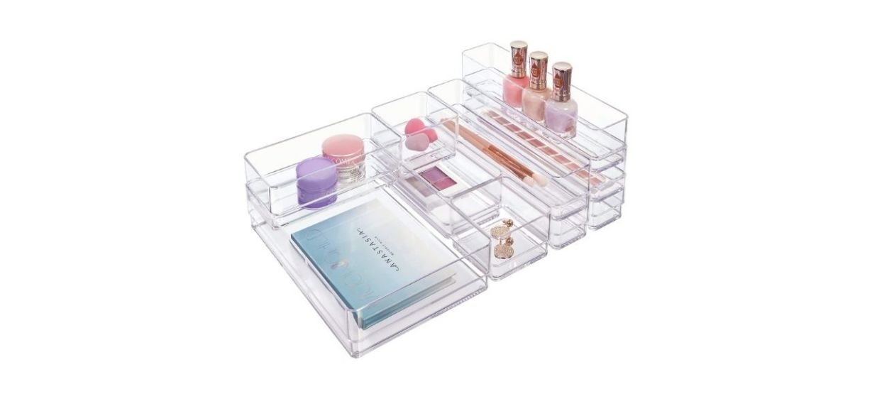 STORi Clear Plastic Makeup &amp; Vanity Drawer Organizers