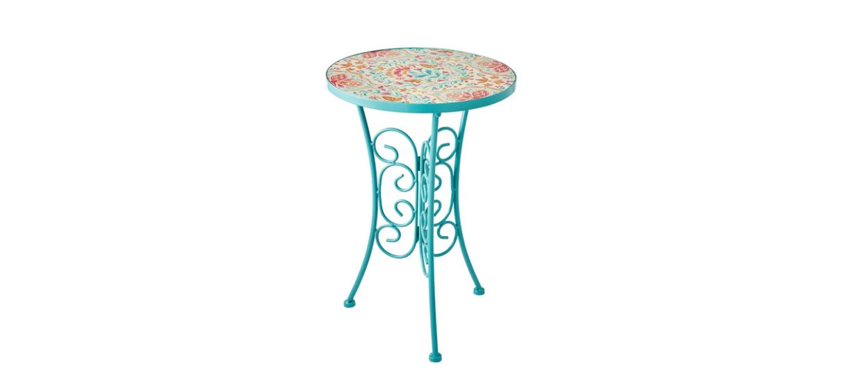 Best The Pioneer Woman Folk Geo Ceramic Top Plant Stand Best The Pioneer Woman Folk Geo Ceramic Top Plant Stand