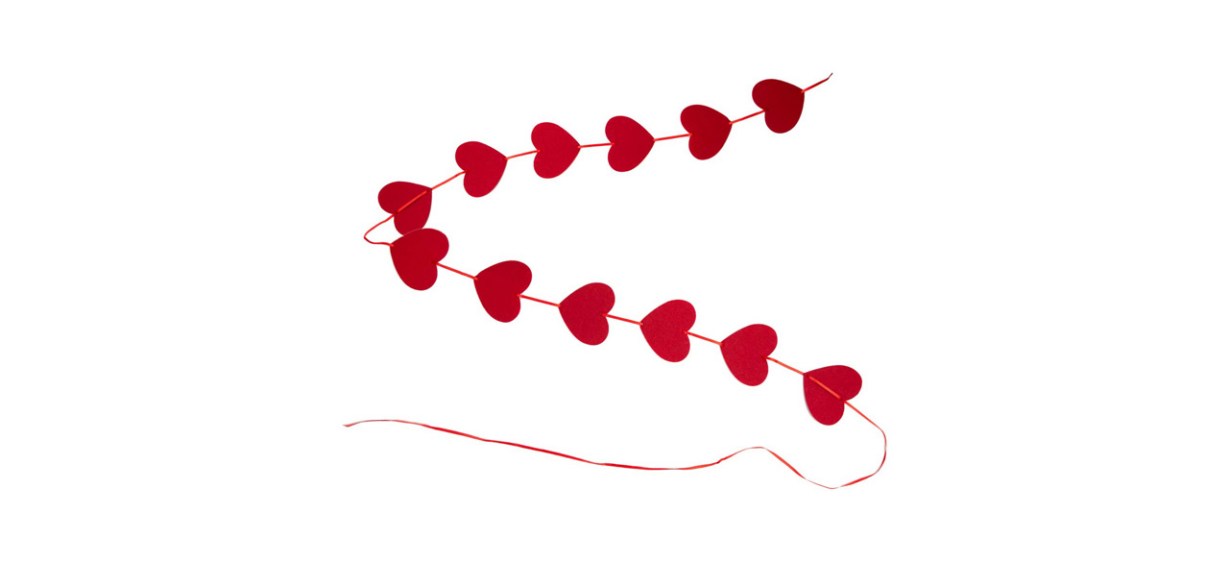 Best Seven Style Valentine's Day Decorations: 80 Red Felt Garland Hanging String Hearts