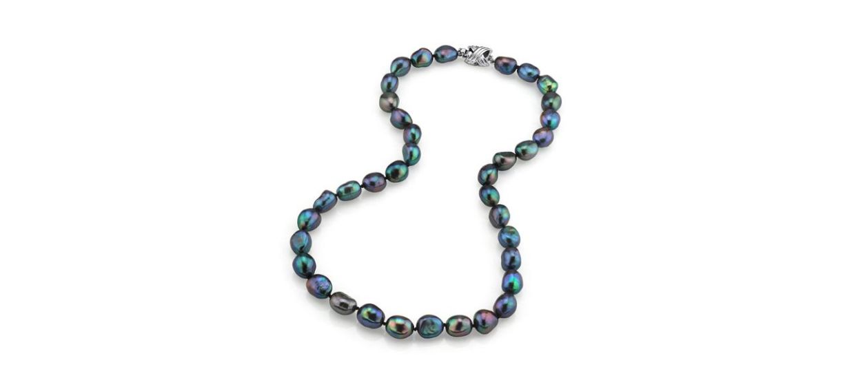 Best The Pearl Source Baroque Black Freshwater Pearl Necklace