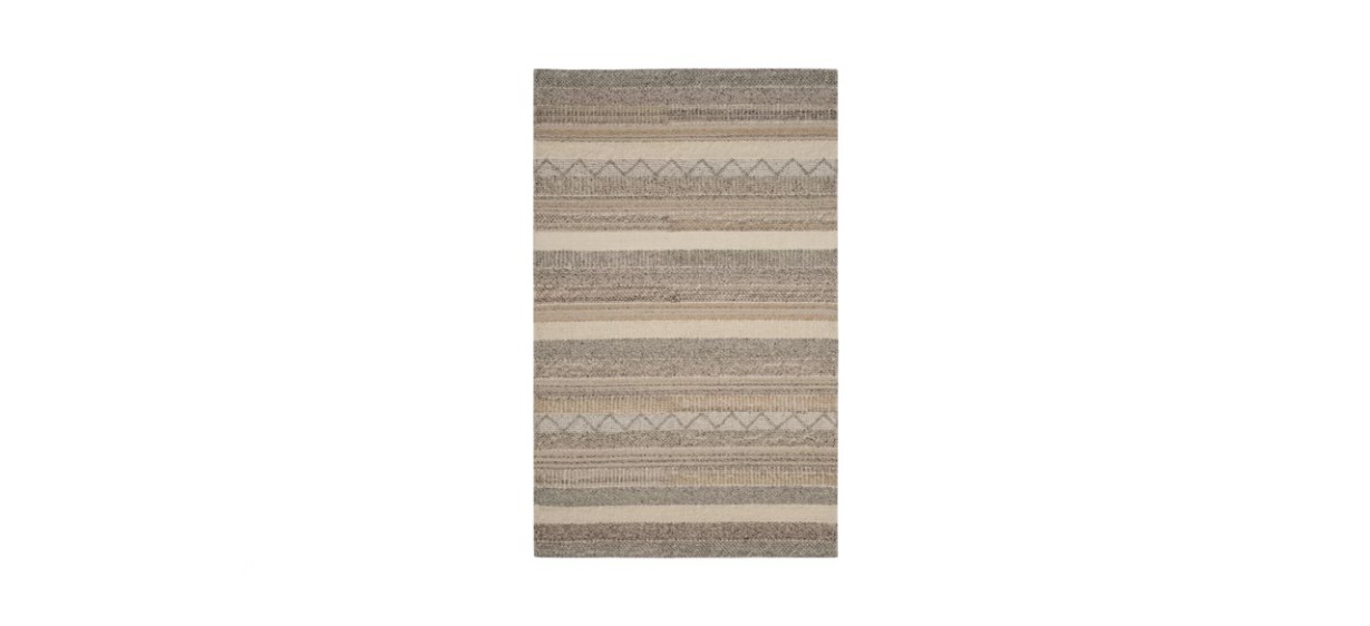 best Union Rustic Jacques Striped Wool/Cotton Beige Rug