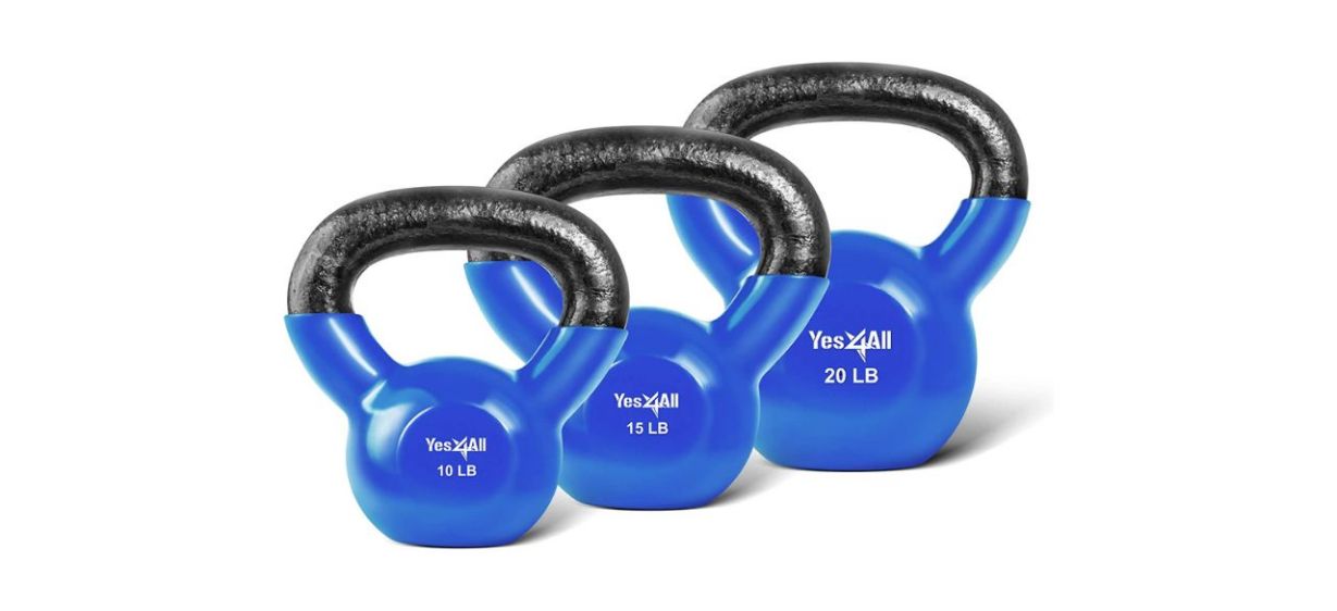 Yes4All Vinyl Coated Kettlebell Weight Set 