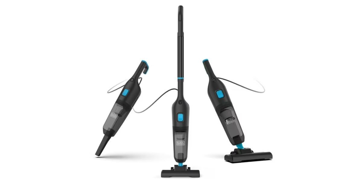 Black + Decker PowerSeries Flex+ 3-in-1 Stick Vacuum on white background