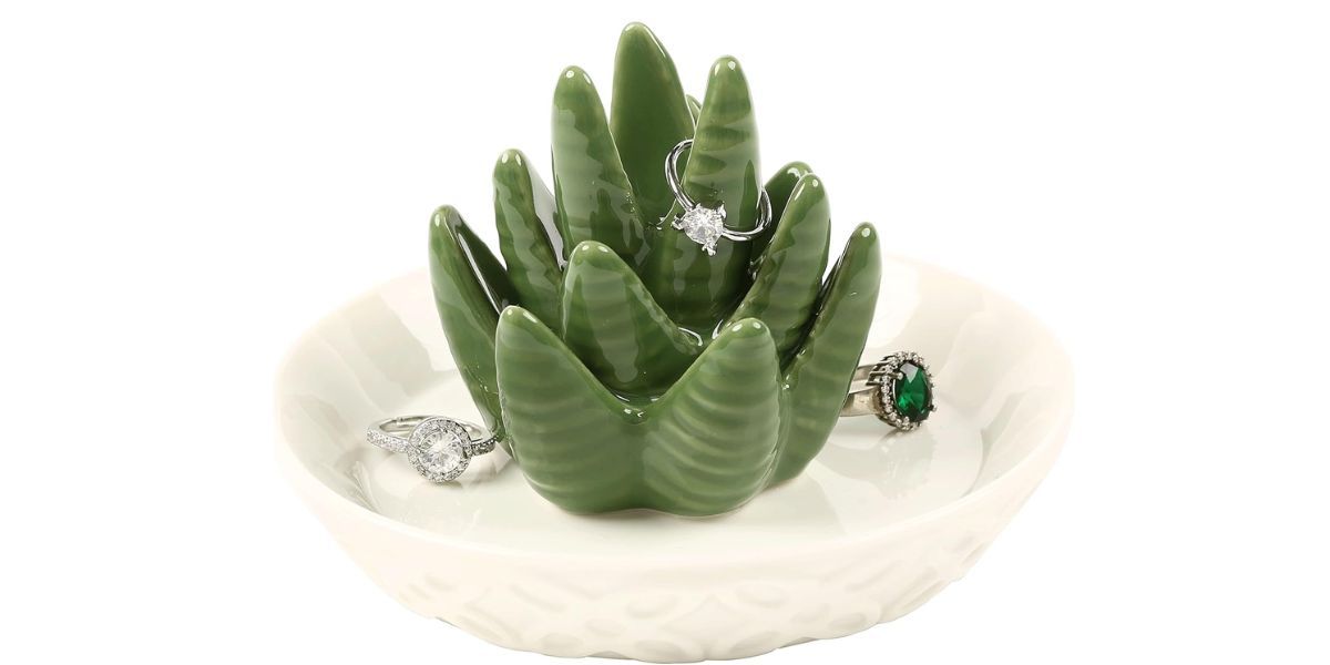 HOME SMILE Ceramic Aloe Ring Holder