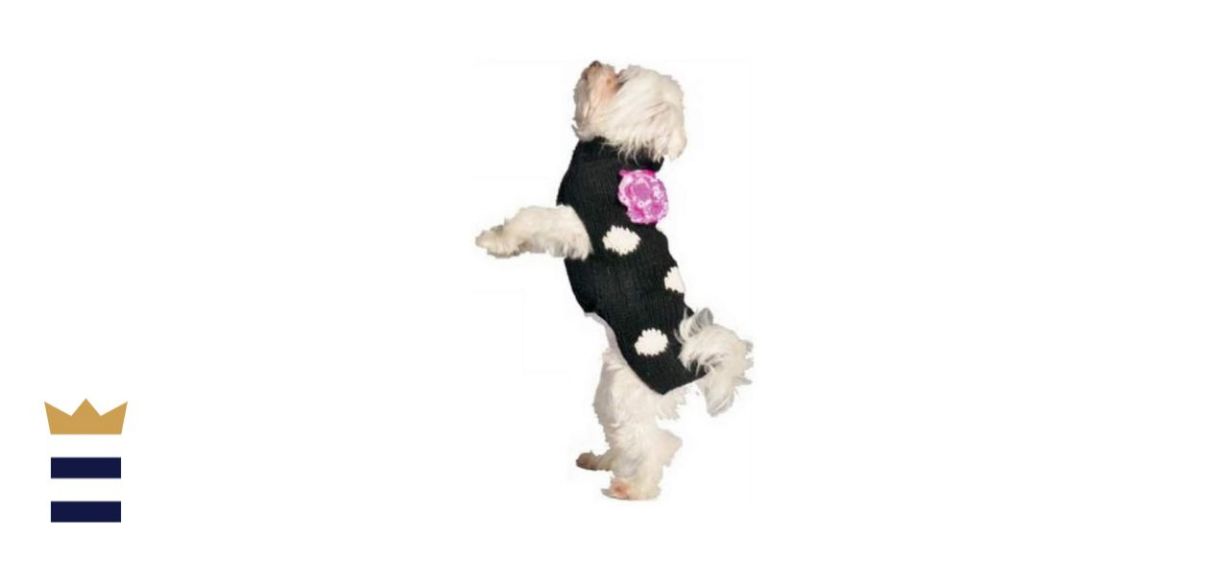 Chilly Dog Black Polka Dot Dog &amp; Cat Sweater